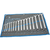 Fully Polished Long Pattern Combination Wrench Set, Combination, 16 Pieces, Metric Kelford