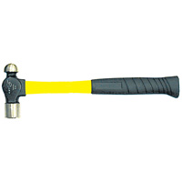 Heavy-Duty Fibreglass Handle Ball Pein Hammer, 8 oz. Head Weight, Plain Face, Cushion Handle Kelford