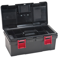 Plastic Tool Box, 17-1/2" W x 9-1/2" D x 8" H, Black TLV084 | Kelford