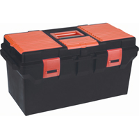 Coffres &agrave; outils en plastique, 22" la x 11" p x 10-1/2" h, Noir Kelford