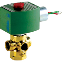 3-Way Direct Acting Universal Solenoid Valves, 1/8" Pipe, 175 PSI TLY553 | Kelford