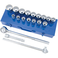 Jeu de douilles & cl&eacute;s &agrave; douilles SAE &agrave; 12 pans SW7521, 21 Mcx, Prise de 3/4" Kelford
