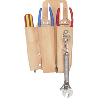 Lineman's Tool Pouch, Multiple Tool Holder, Leather, 3 Pockets Kelford