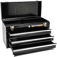 Boîte &agrave; outils portative, 20" la, 3 tiroirs, Noir Kelford