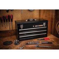 Boîte &agrave; outils portative, 20" la, 3 tiroirs, Noir Kelford