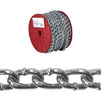 Twist Link Machine Chain, Low Carbon Steel, #2 x 125' (38.1 m) L, 310 lbs. (0.155 tons) Load Capacity Kelford