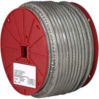 Wire Cable, 250' (76.2 m) x 1/8", 340 lbs. (0.17 tons), Vinyl Coated Kelford