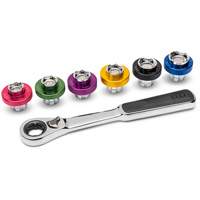 6 Point Magnetic Oil Drain Plug Metric Socket Set, 7 Pieces, 3/8" Drive Size Kelford