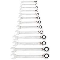 Jeu de cl&eacute;s &agrave; cliquets r&eacute;versibles SAE &agrave; 12 pans et 72 dents, Combinaison, 13 morceaux, Imp&eacute;rial Kelford