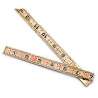 Red End&reg; Oversized Brick Mason Rule, 6' L, Wood, 1/16" Graduations Kelford