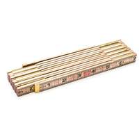 Red End&reg; Rule with Two 6" Slide Rule Extensions, 6' L, Wood, 1/16" Graduations Kelford