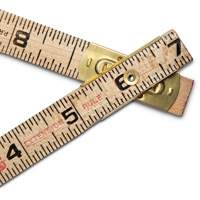 Folding Rule, 6' L, Wood, 1/16" Graduations Kelford