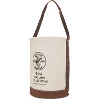 Bucket with Leather Bottom, 17" H, Canvas, Beige Kelford