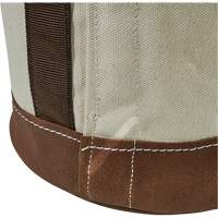 Leather-Bottom Bucket, 17" H, Canvas, White Kelford