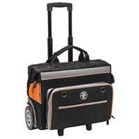 Tradesman Pro Rolling Tool Bag, Ballistic Polyester, 24 Pockets, Black/Orange Kelford