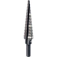 #1 Step Drill Bit, 1/8" - 1/2" , 1/32" Increments, High Speed Steel Kelford