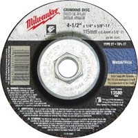 Grinding Wheel, 4-1/2" x 1/8", 5/8"-11 arbor, Aluminum Oxide, Type 27 TYG549 | Kelford