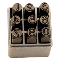 Jeu de num&eacute;ros &agrave; estamper &agrave; la main, 9 morceaux Kelford