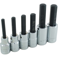 Hex Head Socket Set, Hex, 1/2" Drive, 6 Pcs Kelford