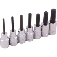 Hex Head Socket Set, Hex, 3/8" Drive, 7 Pcs Kelford
