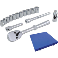 Socket & Attachment Set, 15 Pcs, 3/8" Drive Size Kelford