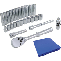 Socket & Attachment Set, 26 Pcs, 3/8" Drive Size, Deep Kelford