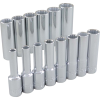 Jeu de douilles, 14 Mcx, Prise de 3/8", Profond Kelford