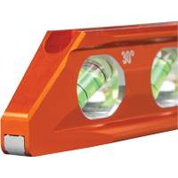 Torpedo Billet Level, 8" L, Aluminum, 4 Vials, Magnetic Kelford