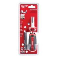 9-in-1 Square Drive Multi-Bit Driver, 9" L, Cushion Grip Handle Kelford