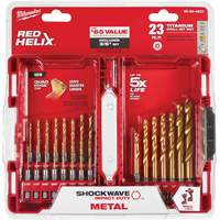 Shockwave Impact Duty Drill Bit Set, 23 Pieces, Titanium Kelford
