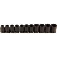 Socket Set, 11 Pcs, Impact, 3/8" Drive Size Kelford