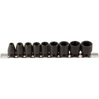 Socket Set, 9 Pcs, Impact, 3/8" Drive Size Kelford