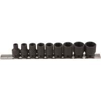 Thin Walled Socket Set, 9 Pcs, Impact, 3/8" Drive Size Kelford