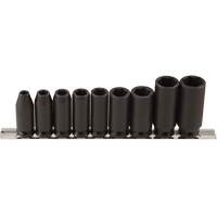 Long Socket Set, 9 Pcs, Impact, 3/8" Drive Size, Deep Kelford