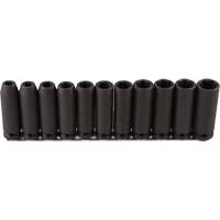 Long Socket Set, 11 Pcs, Impact, 1/2" Drive Size, Deep Kelford