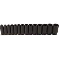 Long Socket Set, 14 Pcs, Impact, 1/2" Drive Size, Deep Kelford