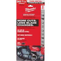 Lames-ruban pour coupes de m&eacute;taux extr&ecirc;mes, Acier rapide, 30-9/16" lo x 1/2" la x &eacute;paisseur 0,02", 12/14 dents par pouce Kelford