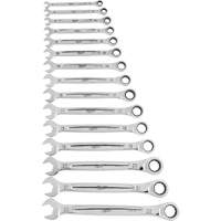 Ratcheting Wrench Set, Combination, 15 Pieces, Metric UAL993 | Kelford