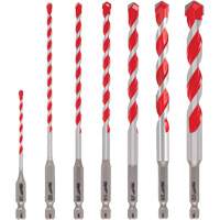Large Shockwave Hammer Drill Bit Kit, 7 Pieces, Carbide Kelford