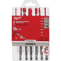 Large Shockwave Hammer Drill Bit Kit, 7 Pieces, Carbide Kelford