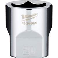 Metric Socket with Four Flat Sides, 20 mm, 3/8" Drive, 6 Points Kelford