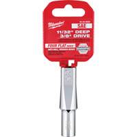 SAE Socket with Four Flat Sides, 11/32", 3/8" Drive, 6 Points, Deep Kelford