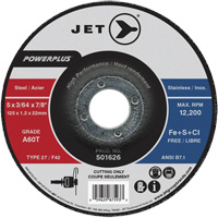 A60T PowerPlus Cut-Off Wheel, 5" x 3/64", 7/8" Arbor, Type 27, 12200 RPM Kelford