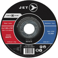 A60PX Power-Xtreme Cut-Off Wheel, 6" x 3/64", 7/8" Arbor, Type 27, 10200 RPM Kelford