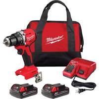 M18™ Compact Brushless Drill/ Driver Kit, Lithium-Ion, 18 V, 1/2" Chuck, 550 in-lbs Torque UAW906 | Kelford