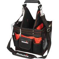 11" Electrical/Maintenance Tool Carrier with Parts Tray, Ballistic Polyester, Black/Red Kelford