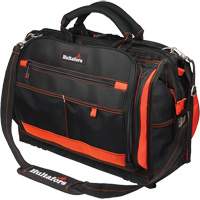 18" Multi-Compartment Tool Carrier, Ballistic Polyester, 50 Pockets, Black/Red Kelford