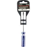 Blue Transparent Striped Slotted Screwdriver, 1/8" Tip, Round, Plastic Handle Kelford