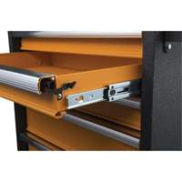 Armoire roulante pour outils s&eacute;rie GSX, 6 tiroirs, 36" la x 18-1/5" p x 37-2/5" h, Noir/Orange Kelford