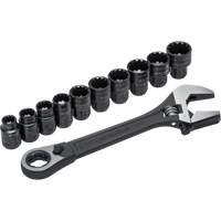 Ensemble de cannelure & cl&eacute; ajustable Pass-Thru X6 11 mcx, 13" lo, la max. 2-27/50", Phosphate noir Kelford